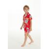 imageBoy Hawaiian Shirt or Cabana Set in Blue SunsetHibiscus Red