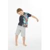 imageHawaii Hangover Boy Aloha Luau Shirt Cabana Set in Wispy Cereus BlackOrchid Paradise in Navy