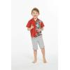 imageHawaii Hangover Boy Aloha Luau Shirt Cabana Set in Wispy Cereus BlackOrchid Paradise in Red