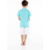 imageHawaii Hangover Boy Aloha Luau Shirt Cabana Set in Wispy Cereus BlackOrchid Paradise in Turquoise
