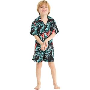 imageHawaii Hangover Boy Aloha Luau Shirt Cabana Set in Pineapple Garden NavyBlooming Lily
