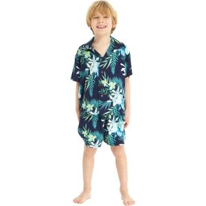 imageHawaii Hangover Boy Aloha Luau Shirt Cabana Set in Pineapple Garden NavyOrchid Breeze Navy