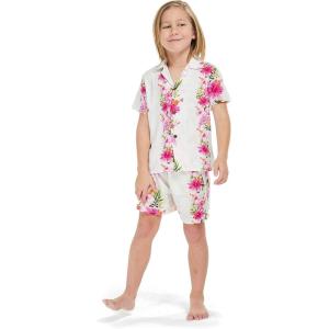 imageHawaii Hangover Boy Aloha Luau Shirt Cabana Set in Pink Hibiscus VinePink Hibiscus Vine