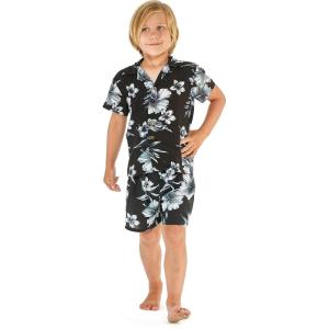 imageHawaii Hangover Boy Aloha Luau Shirt Cabana Set in Simply Blue PalmsMidnight Bloom