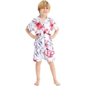 imageHawaii Hangover Boy Aloha Luau Shirt Cabana Set in Simply Blue PalmsMisty Lotus White