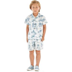 imageHawaii Hangover Boy Aloha Luau Shirt Cabana Set in Vintage Tropical ToileVintage Tropical Toile