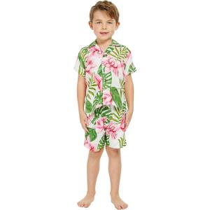 imageHawaii Hangover Boy Aloha Luau Shirt Cabana Set in Wispy Cereus BlackLotus and Orchid