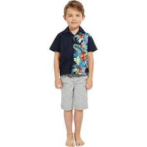 imageHawaii Hangover Boy Aloha Luau Shirt Cabana Set in Wispy Cereus BlackOrchid Paradise in Navy