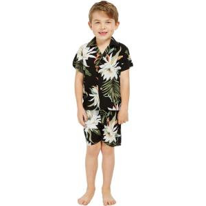 imageHawaii Hangover Boy Aloha Luau Shirt Cabana Set in Wispy Cereus BlackWispy Cereus Black