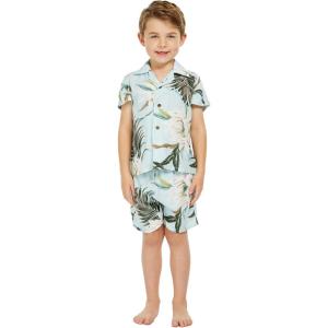 imageHawaii Hangover Boy Aloha Luau Shirt Cabana Set in Wispy Cereus BlackWispy Cereus Light Blue