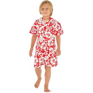 imageHawaii Hangover Boy Aloha Luau Shirt or Cabana Set in Classic Hibiscus RedVintage Classic Hibiscus  Red