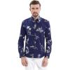 imageHawaii Hangover Mens Hawaiian Long Sleeve Shirt Aloha Shirt Classic White MapClassic Navy Map