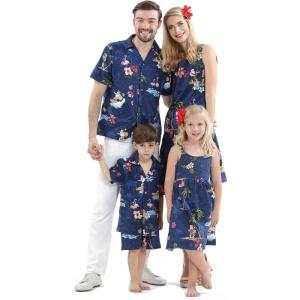 imageMatchable Family Hawaiian Luau Men Women Girl Boy Clothes in Christmas Santa in Hawaii NavyBoy Short Sleeve