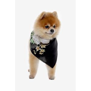 imageHawaiian Matching Pattern Dog Bandana in Pineapple Garden Navy Size LargeBandana in Pineapple Garden Black