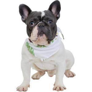imageHawaiian Matching Pattern Dog Bandana in Pineapple Garden Navy Size LargeBandana in Pineapple Garden White