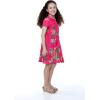 imageGirl Hawaiian Short Sleeve Shirt Dress with Tie in Pretty Tropical OrangePretty Tropical Hot Pink