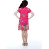 imageGirl Hawaiian Short Sleeve Shirt Dress with Tie in Pretty Tropical OrangePretty Tropical Hot Pink
