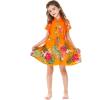 imageGirl Hawaiian Short Sleeve Shirt Dress with Tie in Pretty Tropical OrangePretty Tropical Orange
