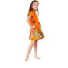 imageGirl Hawaiian Short Sleeve Shirt Dress with Tie in Pretty Tropical OrangePretty Tropical Orange