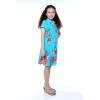 imageGirl Hawaiian Short Sleeve Shirt Dress with Tie in Pretty Tropical OrangePretty Tropical Turquoise