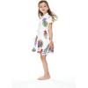 imageGirl Hawaiian Short Sleeve Shirt Dress with Tie in Pretty Tropical OrangePretty Tropical White