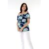 imageWomens Hawaiian OffShoulder Ruffle Muumuu Top in Orchid BreezeOrchid Breeze Navy