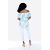 imageWomens Hawaiian OffShoulder Ruffle Muumuu Top in Pacific PalmPacific Palm White