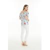 imageWomens Hawaiian OffShoulder Ruffle Muumuu Top in Pink Hibiscus VinePink Turquoise Hibiscus Vine