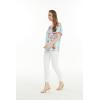imageWomens Hawaiian OffShoulder Ruffle Muumuu Top in Pink Hibiscus VinePink Turquoise Hibiscus Vine