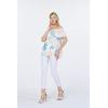 imageWomens Hawaiian OffShoulder Ruffle Muumuu Top in Tropical PrintsSandy Beach Cream