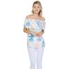 imageWomens Hawaiian OffShoulder Ruffle Muumuu Top in Tropical PrintsSandy Beach Cream