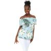 imageWomens Hawaiian OffShoulder Ruffle Muumuu Top in Tropical PrintsWispy Cereus Light Blue