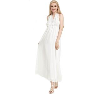 imageHawaii Hangover Beach Chiffon Maxi Dress Cover up Backless Halter in White