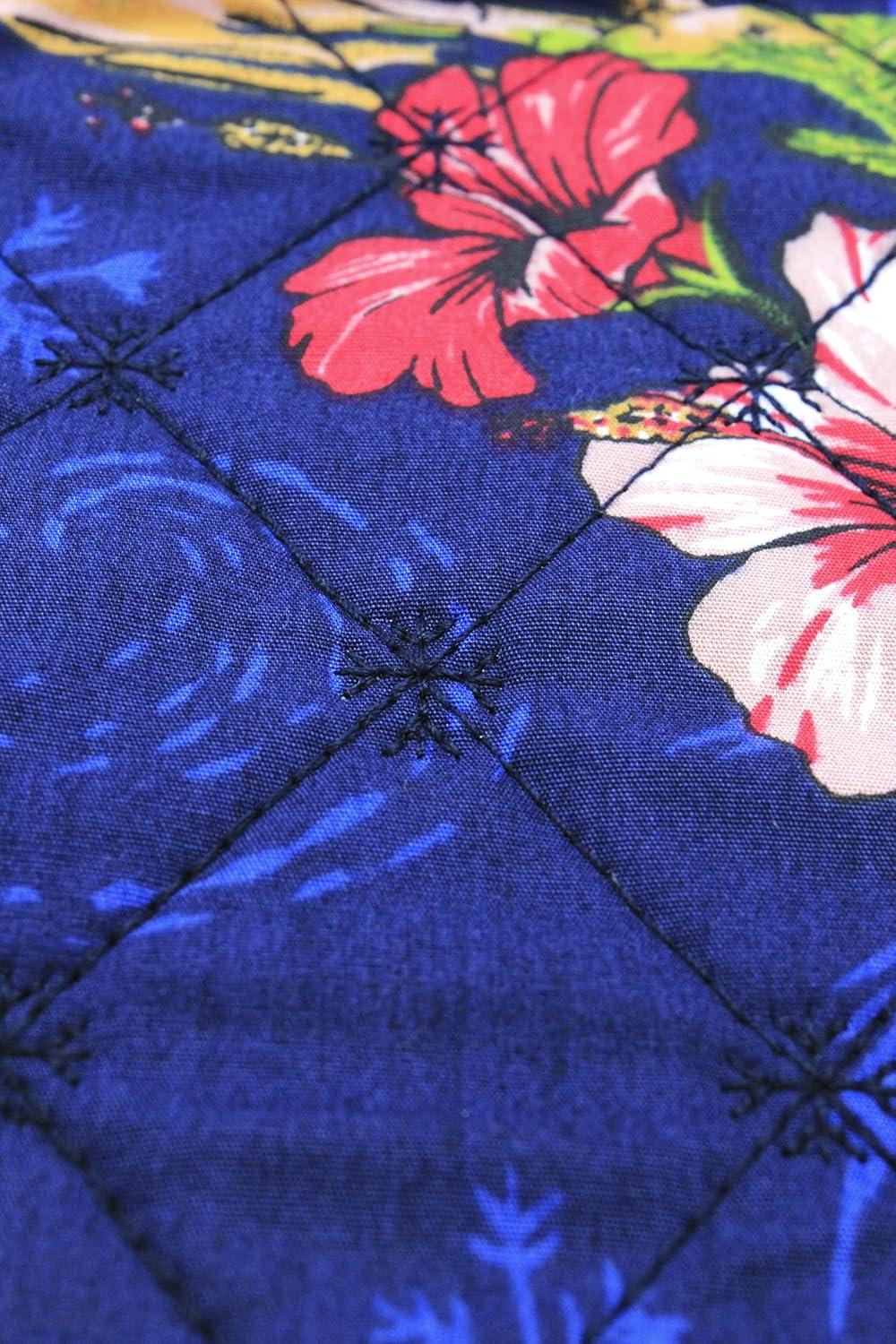 imageSnow Flake Quilted Cotton Christmas Stockings in Santa in Hawaii RedNavy Santa in Hawaii