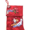 imageSnow Flake Quilted Cotton Christmas Stockings in Santa in Hawaii RedRed Santa in Hawaii
