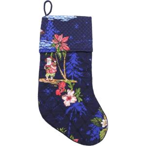 imageSnow Flake Quilted Cotton Christmas Stockings in Santa in Hawaii RedNavy Santa in Hawaii