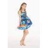 imageGirl Elastic Strap Empire Waist Dress in Sunset and DolphinSunset and Dolphin  Blue
