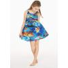 imageGirl Elastic Strap Empire Waist Dress in Sunset and DolphinSunset and Dolphin  Blue