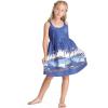 imageGirl Hawaiian Classic Empire Dress with Elastic Strap in Diamond Head Palms BeachDiamond Head Palms Beach in Navy