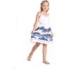 imageGirl Hawaiian Classic Empire Dress with Elastic Strap in Diamond Head Palms BeachDiamond Head Palms Beach in White