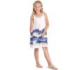 imageGirl Hawaiian Classic Empire Dress with Elastic Strap in Diamond Head Palms BeachDiamond Head Palms Beach in White