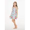 imageGirl Hawaiian Classic Empire Dress with Elastic Strap in Pink White Hibiscus VinePink Turquoise Hibiscus Vine