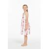 imageGirl Hawaiian Classic Empire Dress with Elastic Strap in Pink White Hibiscus VinePink White Hibiscus Vine