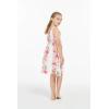 imageGirl Hawaiian Classic Empire Dress with Elastic Strap in Pink White Hibiscus VinePink White Hibiscus Vine