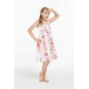 imageGirl Hawaiian Classic Empire Dress with Elastic Strap in Pink White Hibiscus VinePink White Hibiscus Vine