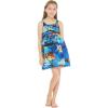 imageGirl Elastic Strap Empire Waist Dress in Sunset and DolphinSunset and Dolphin  Blue
