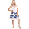 imageGirl Hawaiian Classic Empire Dress with Elastic Strap in Diamond Head Palms BeachDiamond Head Palms Beach in White