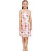 imageGirl Hawaiian Classic Empire Dress with Elastic Strap in Pink White Hibiscus VinePink White Hibiscus Vine