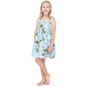 imageMade in Hawaii Luau Elastic Strap Dress in Flamingo CreamFlamingo Blue