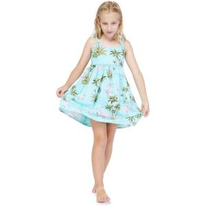 imageMade in Hawaii Luau Elastic Strap Dress in Flamingo CreamFlamingo Turquoise